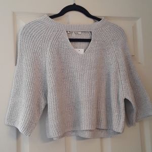 RUE21 Love More Gray Cropped Sweater XS NWT